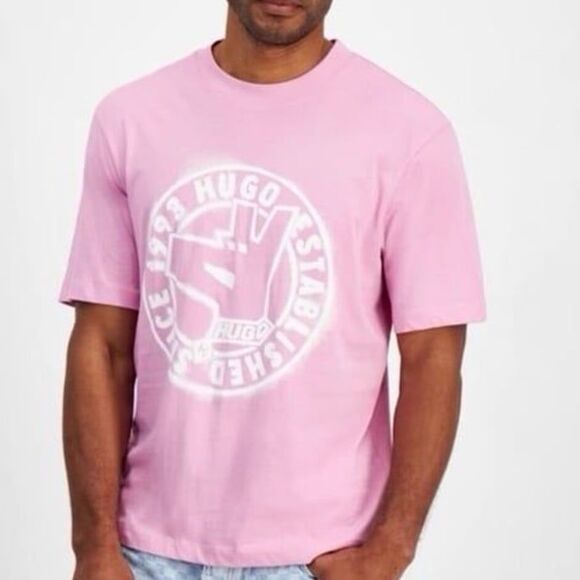 HUGO BOSS pink graphic logo tee - Picture 1 of 6